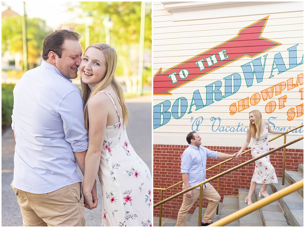 engagement photography session at Disney's Boardwalk