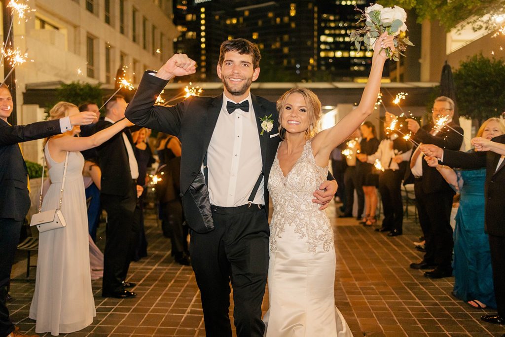 sparkler exit at peachtree club wedding