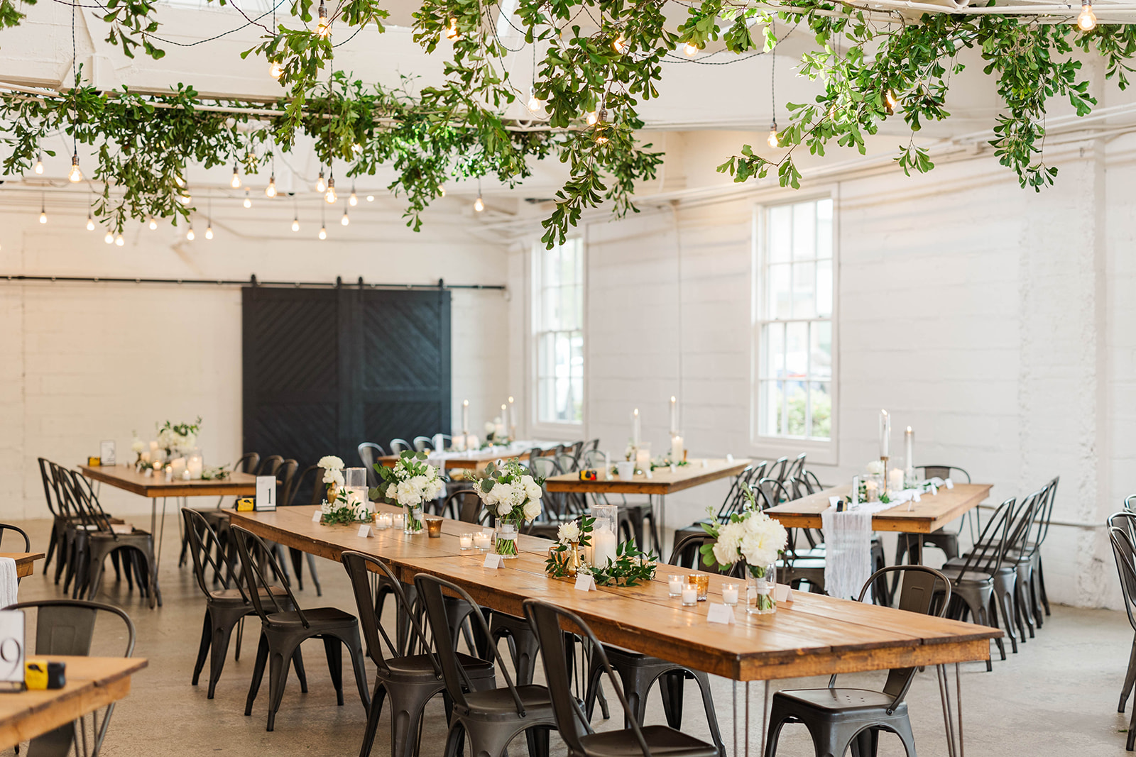 A peek at a simple but elegant Upstairs Atlanta Wedding reception set up