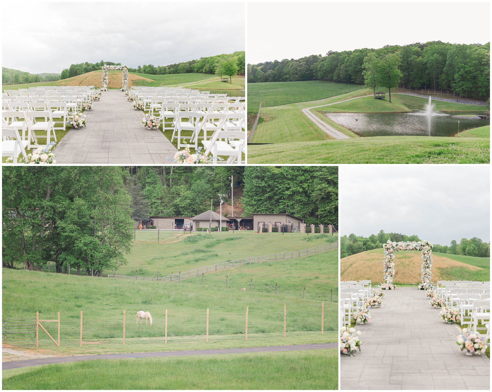 Details of the stunning grounds and ceremony location of the Swan Lake Overlook Wedding venue